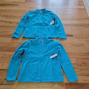 Two Brand New Teal Athletic Works Fleece Jackets Size M 8-10
